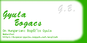 gyula bogacs business card